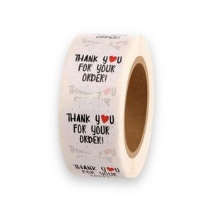 500 Thank You Stickers (1 Roll) White